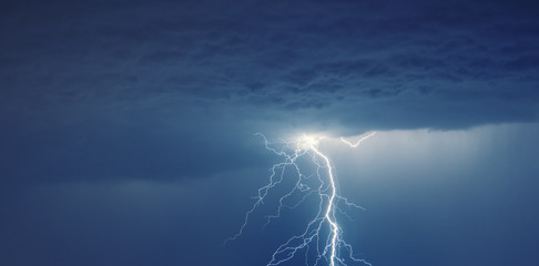 powerful lightning strikes