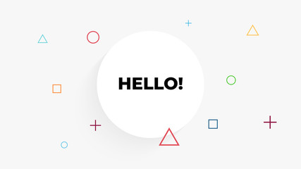 Vector paper banner infographic presentation. Place for your text. Hello slide template. Business concept with 8 options, parts, steps, processes.