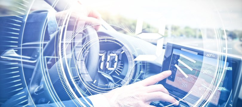 Composite image of interface dial countdown with timer in blue