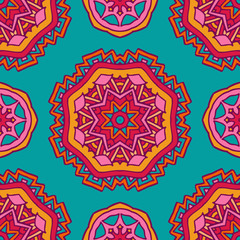 Colorful Ethnic Festive Abstract Floral Vector Pattern