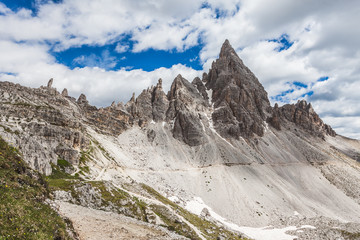 Fototapeta na wymiar Spectacular dolomites pinnacles of Monte Paterno, Dolomites, Italy