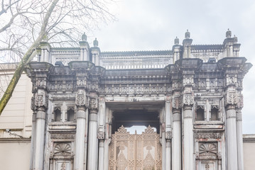 Fototapeta premium Exterior view of Ciragan Palace door in Besiktas,Istanbul