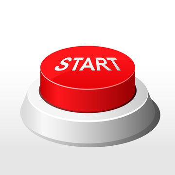 Red Button With Inscription Start  - Launch Button