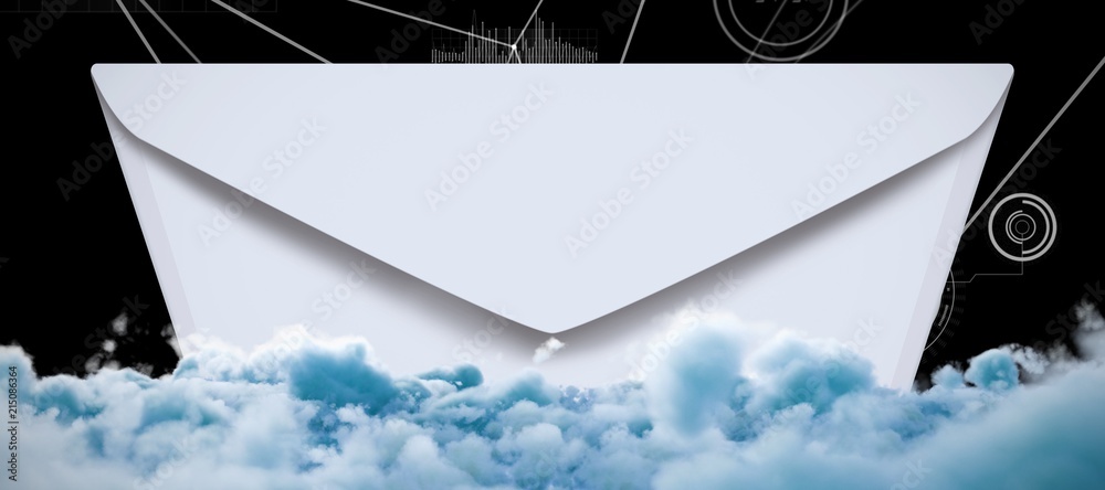 Poster composite image of digitally composite image of storm clouds