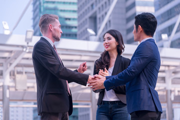 Business handshake for success business, business success concept