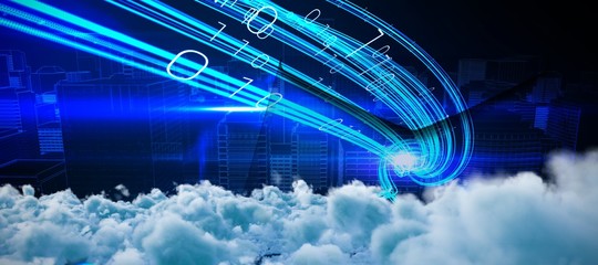 Composite image of digitally generated image of dark storm