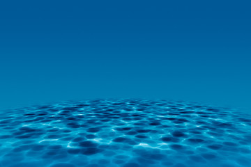 3d rendering, blue ocean background