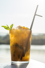 mango mojito in sunny day
