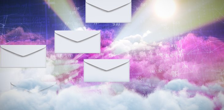 Composite image of vector of envelopes