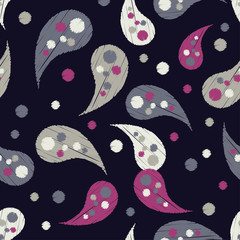 Paisley ornament. Brushwork. Hand hatching. Folk motif. Textile rapport.