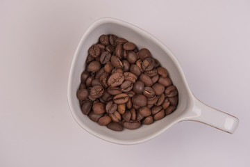 Coffee seeds on a colored background