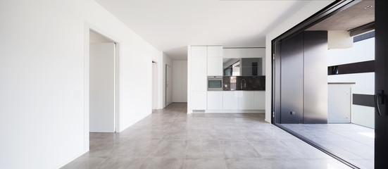 Interiors of modern apartment, kitchen