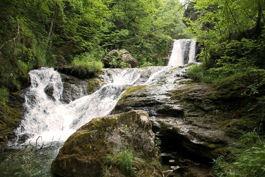 Beautiful waterfall on the mountain Olimpus, Greece