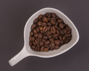 Coffee seeds on a colored background