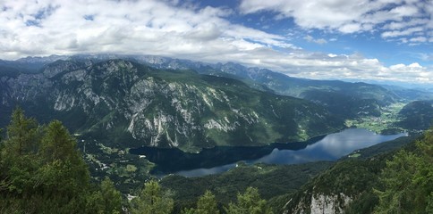 Fototapeta na wymiar Bohinj lake Alps valley in Slovenia
