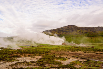 Geyser, zona geotermal Strokkur en, Islandia