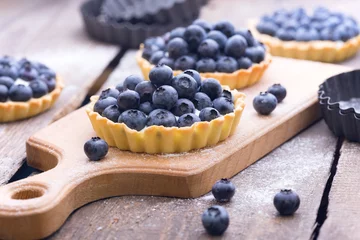 Wall murals Dessert Tartlets with blueberry