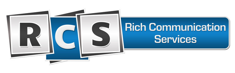 RCS - Rich Communication Services Blue Grey Squares Bar 