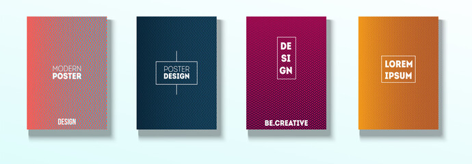 Minimal Covers, Vector Hipster Abstract Brands Design. Magenta, Cyan, Yellow Corporate Identity Blend Tech Halftones. Business Minimal Covers, Cool Retro Ad Music Party Poster Bright Gradient Stripes.