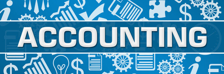 Accounting Business Symbols Texture Blue Horizontal 