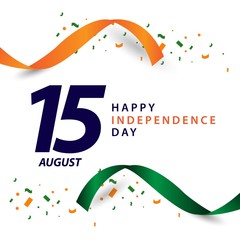 Fototapeta na wymiar Happy India Independence Day Vector Template Design Illustration