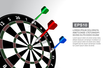 Dartboard vector illustration isolated for darts game. Target in the center.