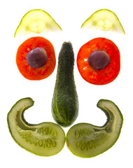 happy face from vegetable - food for children