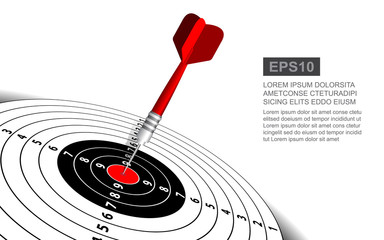 Dart board vector illustration isolated for darts game. Shooting target business solutions concept.