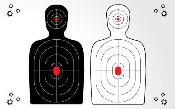Shooting range target isolated vector for gun game player target practice.