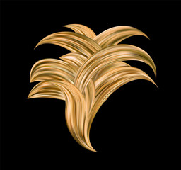 Beach Palm Tree Golden Metallic Premium