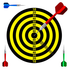 Target dart icon. Template vector design for business goal, advertising, shooting target marketing solutions concept.