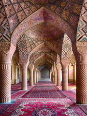 Nasir al Mulk mosque interior, Shiraz, Iran - 215095180