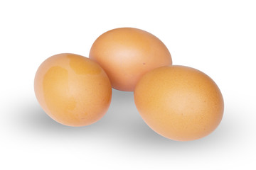 Isolated Studio Shot. Eggs With Clipping Path On White -By Pen Tool