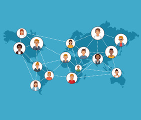 Social network and people around the world vector illustration graphic design