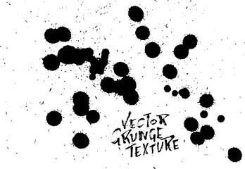 Handdrawn grunge texture. Abstract ink drops background. Black and white grunge illustration. Vector watercolor artwork pattern.