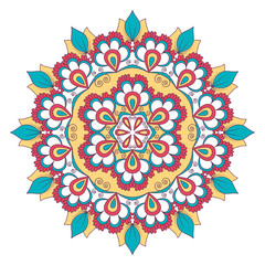 Ethnic ornamental mandala. Decorative design element. Hand drawn vector illustration