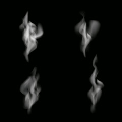 Smoke or fog is set on a dark background. Illustration abstract background.