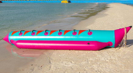 banana boat on the beach