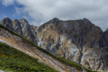 紅葉の後立山稜線（不帰の嶮）