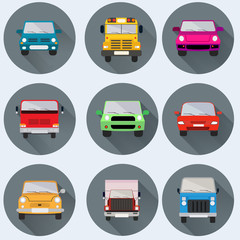 Fototapeta na wymiar Set of cars icons