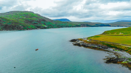 The Kyle of Durness in the Highlands of Scotland - aerial view