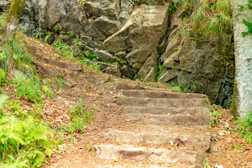 TODTNAU, GERMANY - JULY 23 2018: Todtnau Waterfall in the Middle of the Beautiful Black Forest