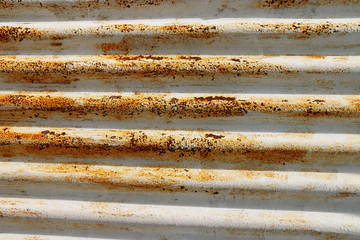 Rusty corrugated metal roofing