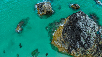 Famous beach in Scotland - Sango Sands at Durness - aerial view