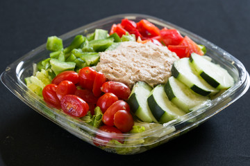 Close up shot of a healthy green salad