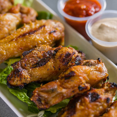 Close up shot of chicken wings