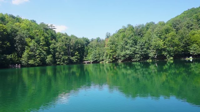 lake with its reflection, lake with trees, blue lake, yedigoller