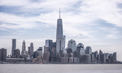 New York City skyline with Freadom Tower during the day