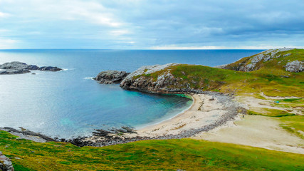 Beautiful Sheigra Beach and cliffs at Shegra North Scotland