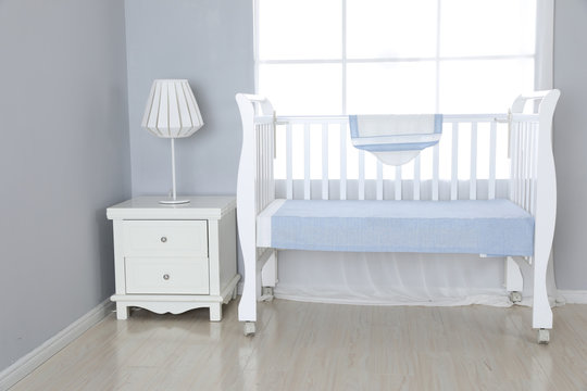 The image of child's bed under the white background